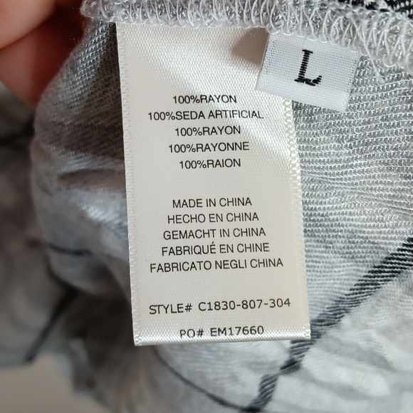 Cloth & Stone Gray Plaid Button Front Shirt Size Large - Picture 6 of 8